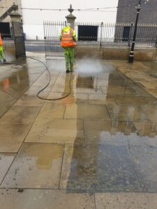 Picture of the street clean in the courtyard